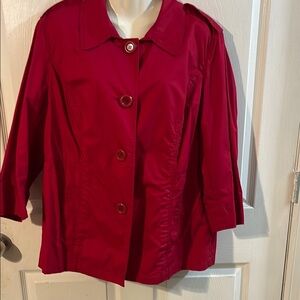 Style & Co. Vibrant Red Trench Coat